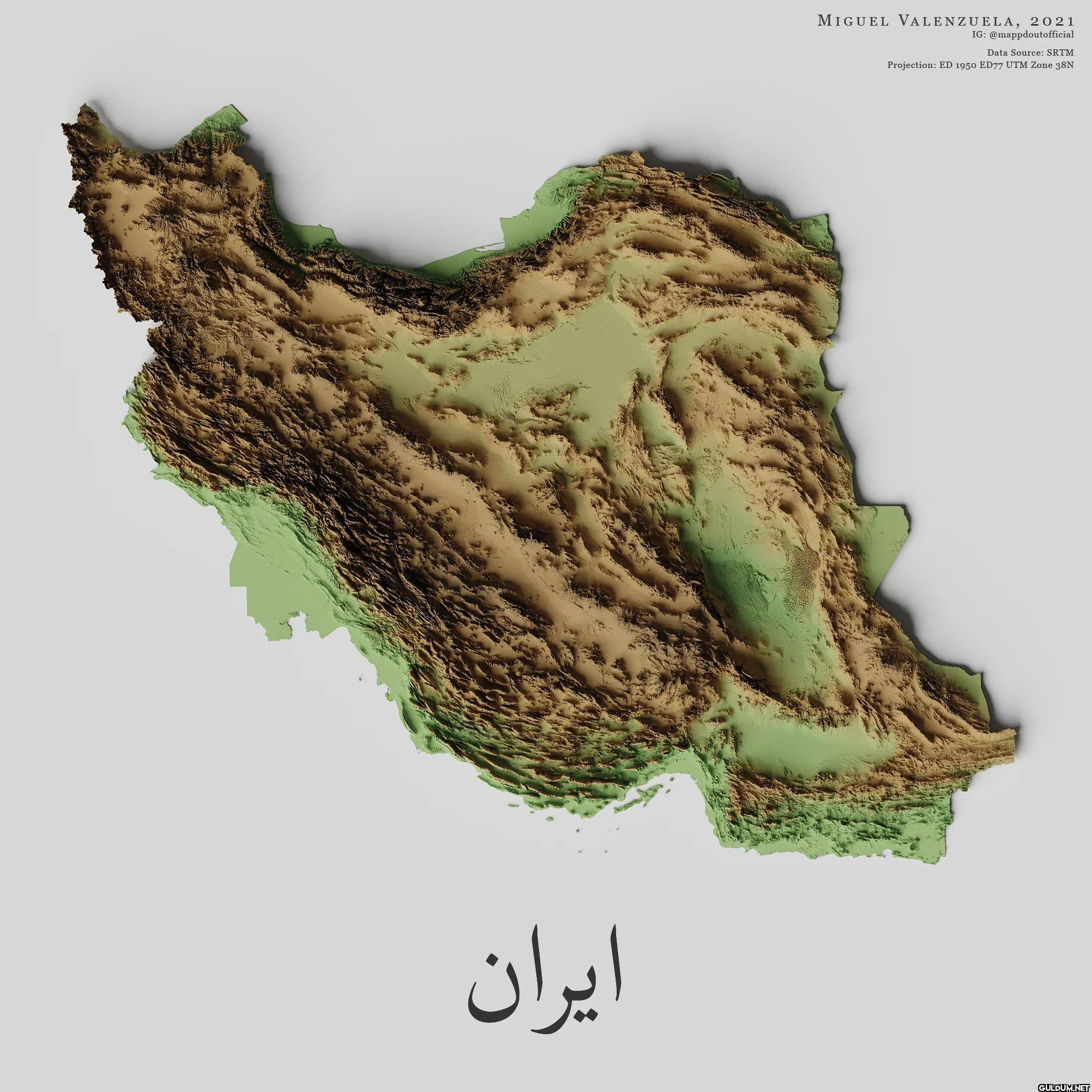 Topography map of Iran 🇮🇷 ...