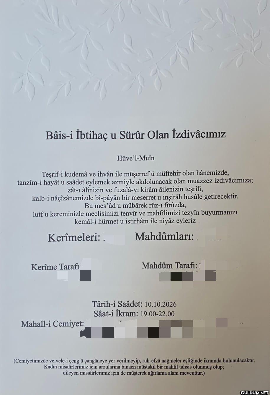 Mevcut tüm davetiyelerin...