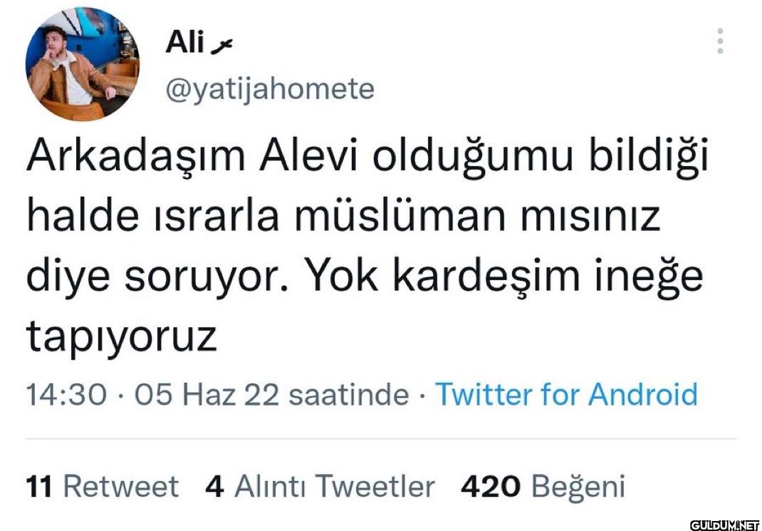 Arkadaşım Alevi olduğumu...