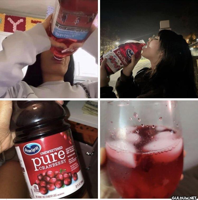 them: cranberry juice is...