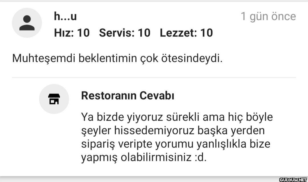h...u Hız: 10 Servis: 10...