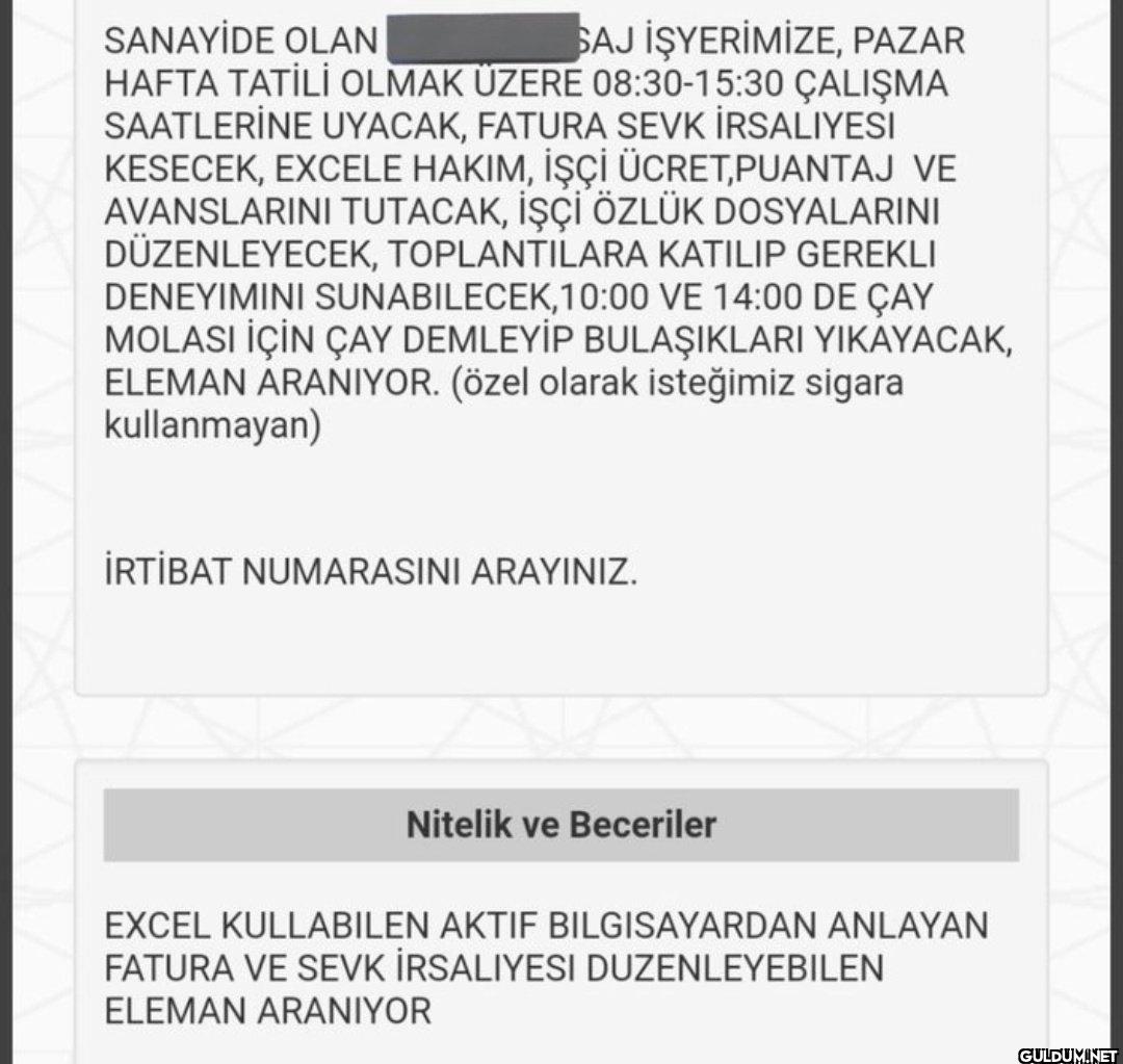 Emin olma bence SANAYİDE...