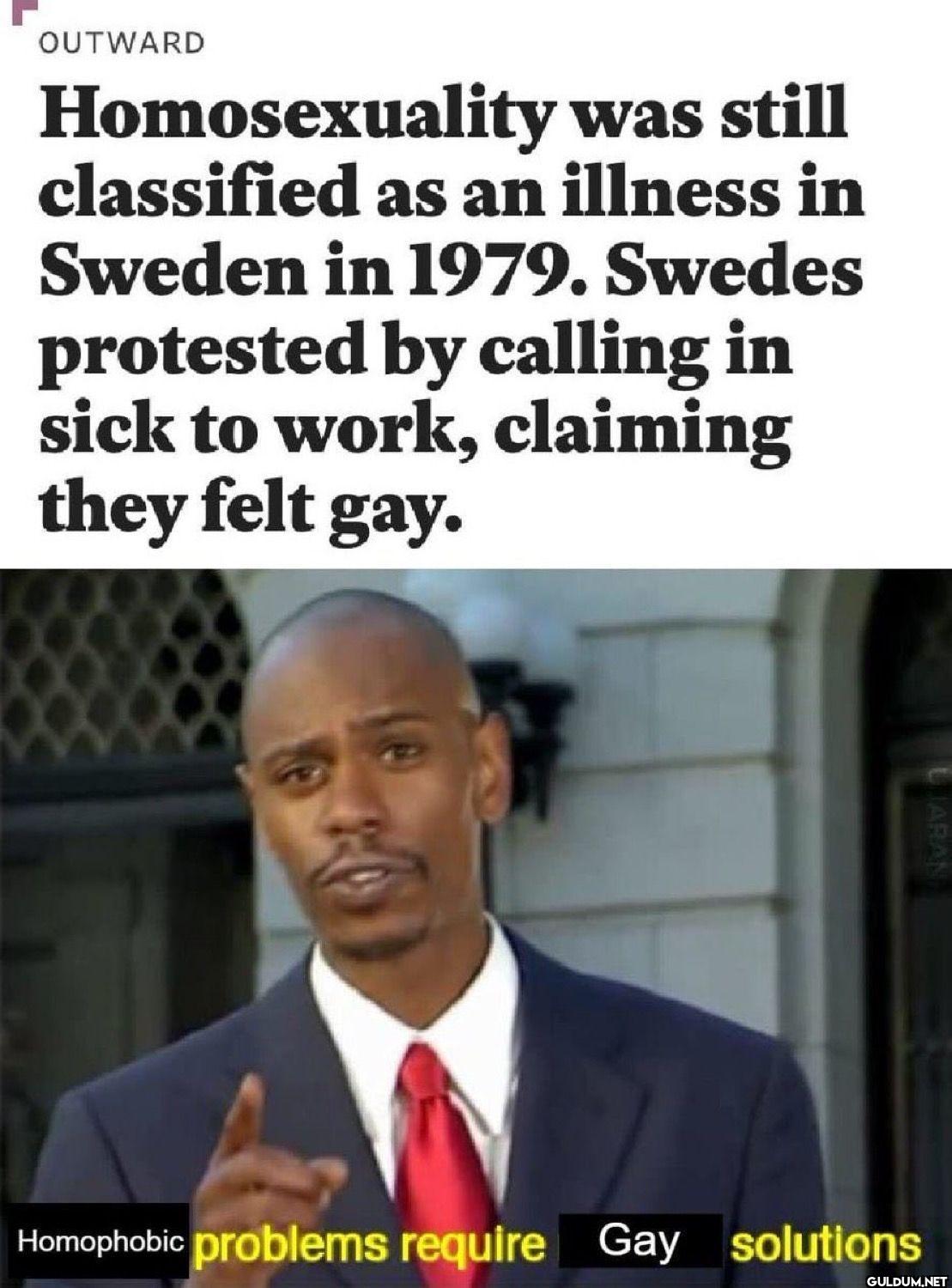 OUTWARD Homosexuality was...