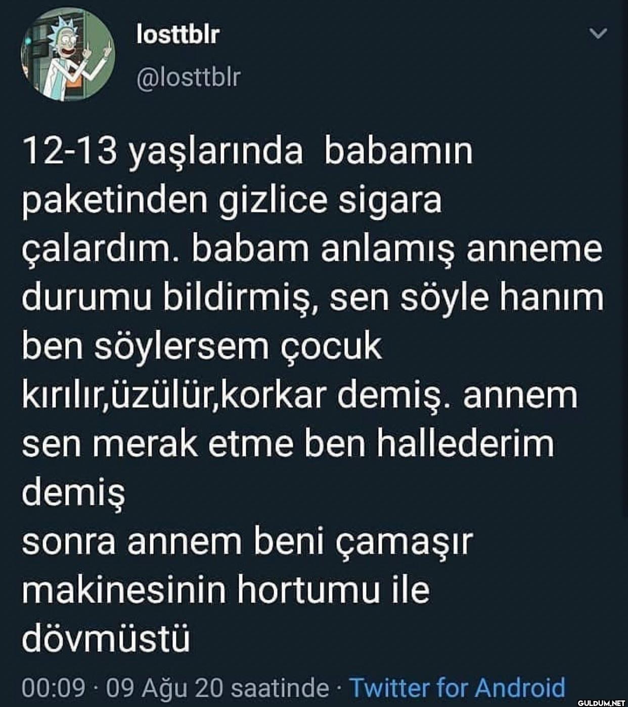 12-13 yaşlarında babamın...