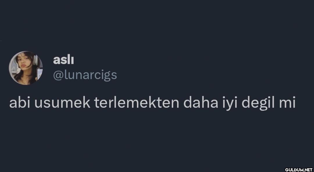 abi usumek terlemekten...