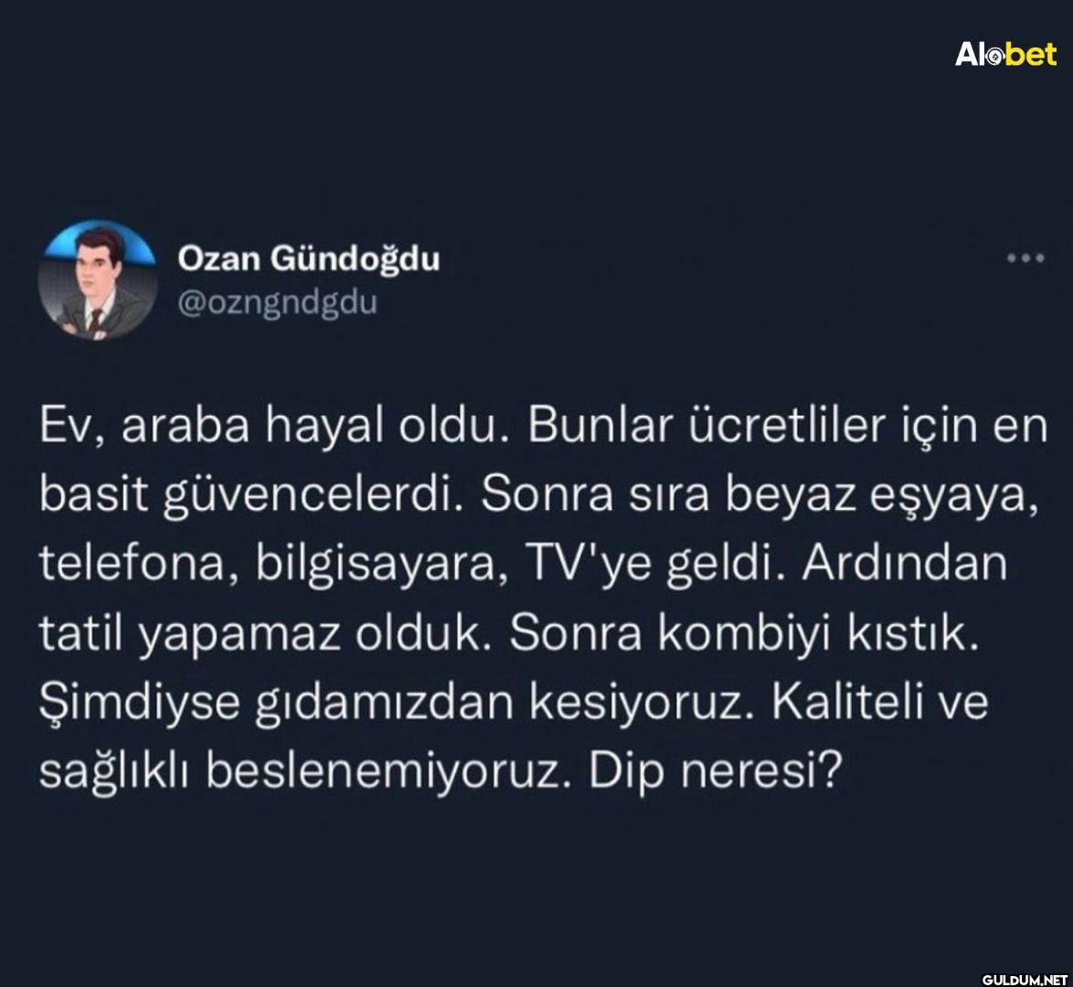 Ev, araba hayal oldu....
