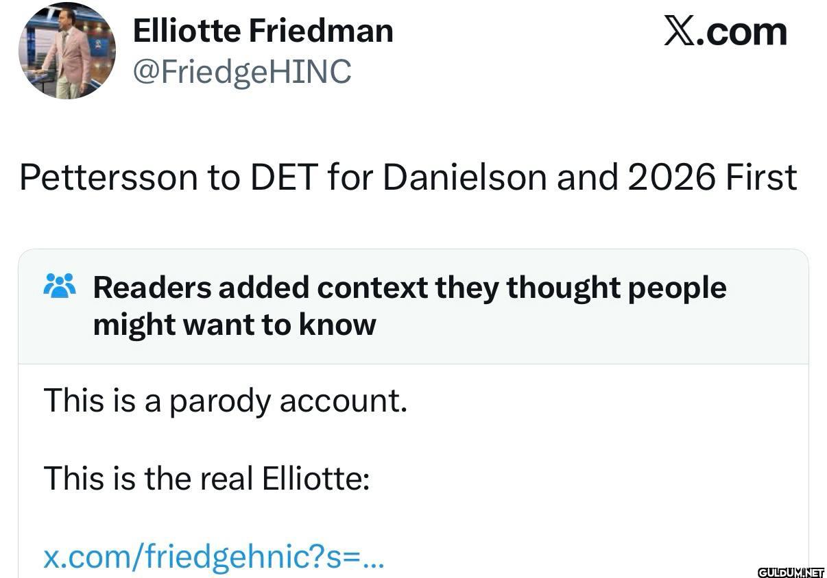 Parody account.   ...