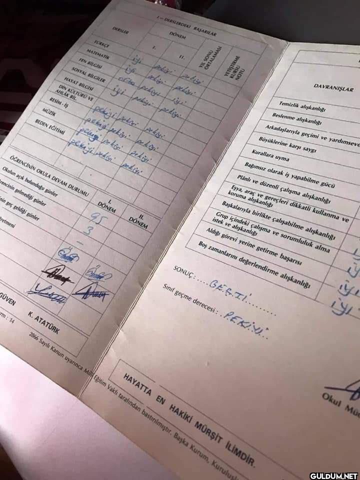 1988-89 yılı ilkokul...
