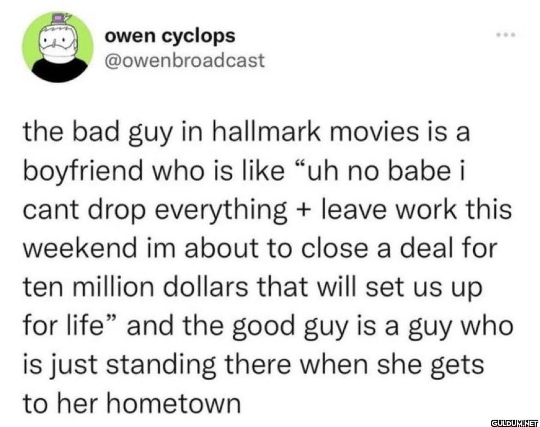 the bad guy in hallmark...
