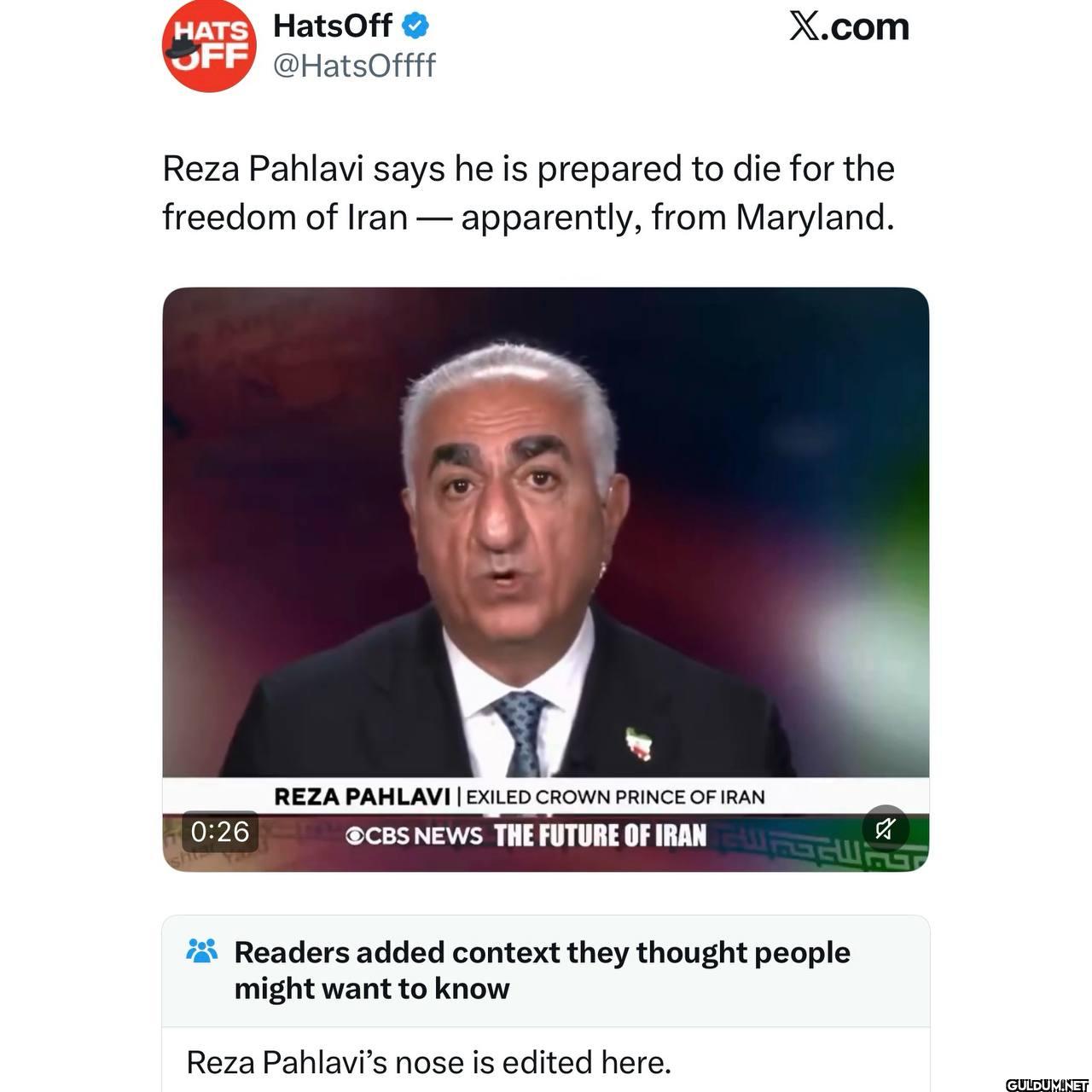 X.com Reza Pahlavi says he...