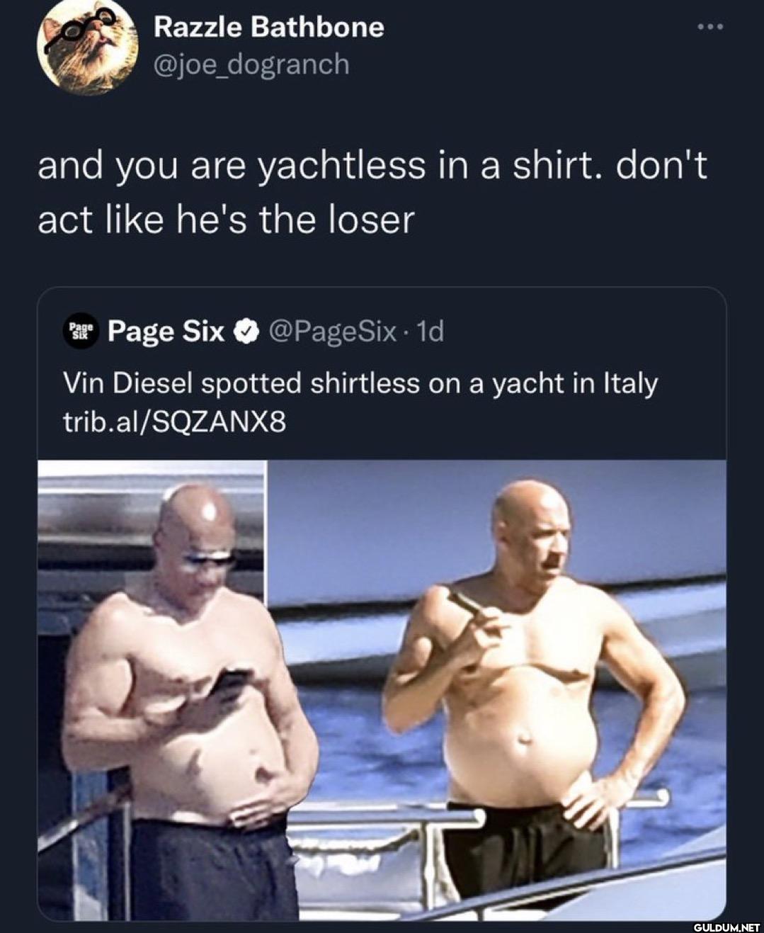 and you are yachtless in a...