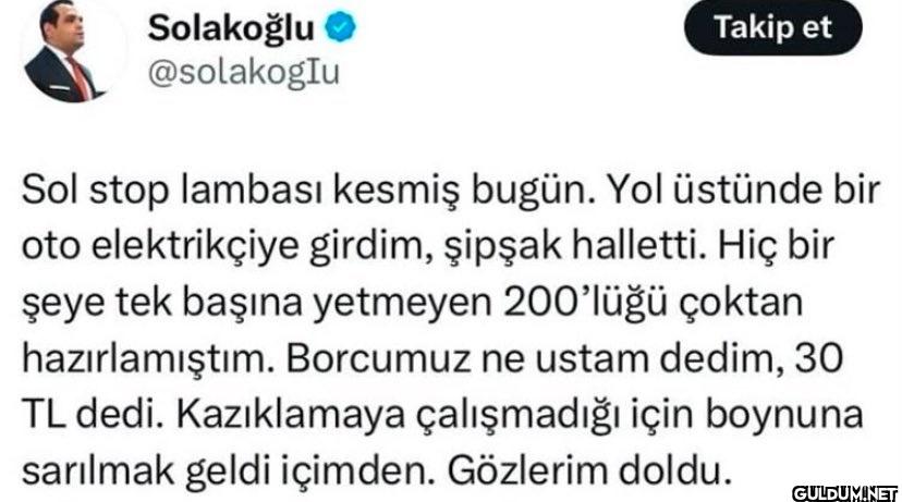 Takip et Sol stop lambası...