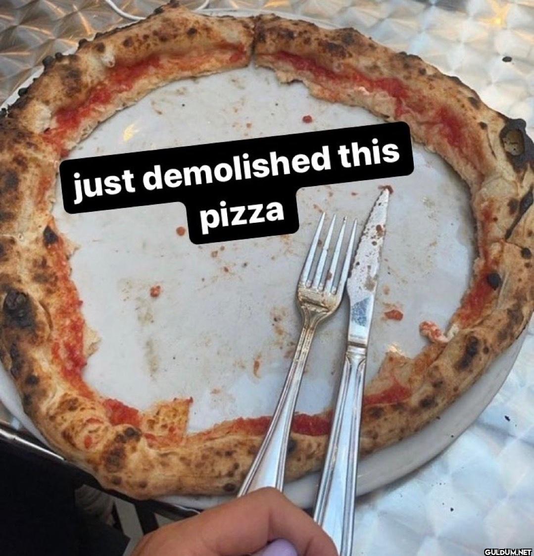 just demolished this pizza