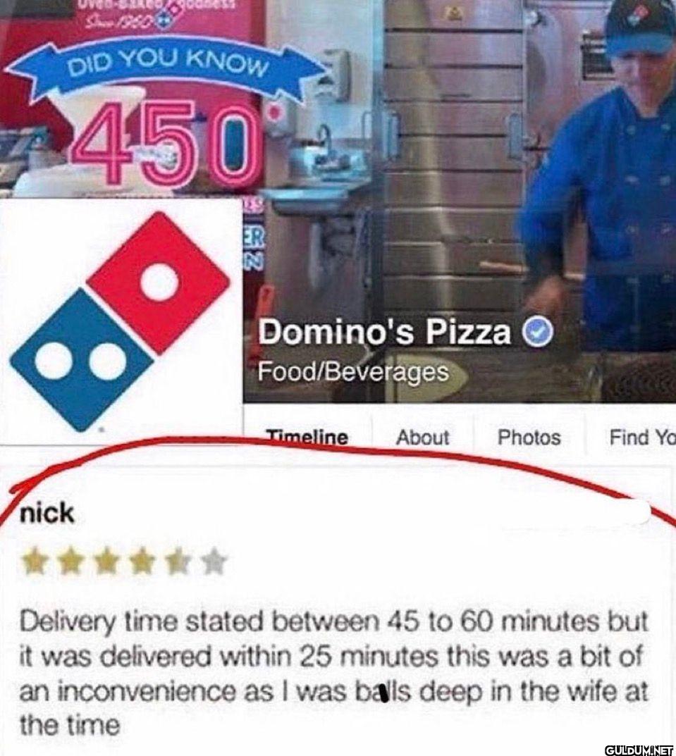 DID YOU KNOW 450 Domino's...