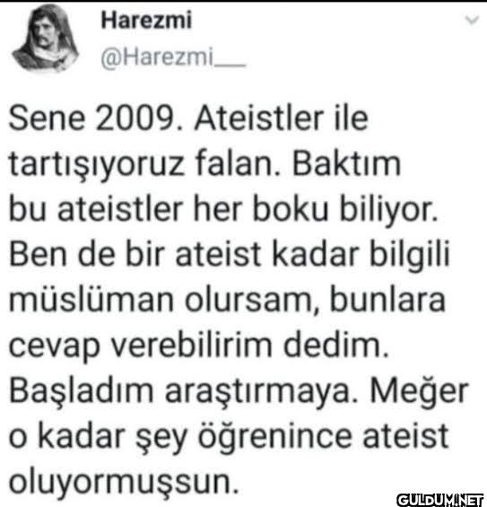 Sene 2009. Ateistler ile...