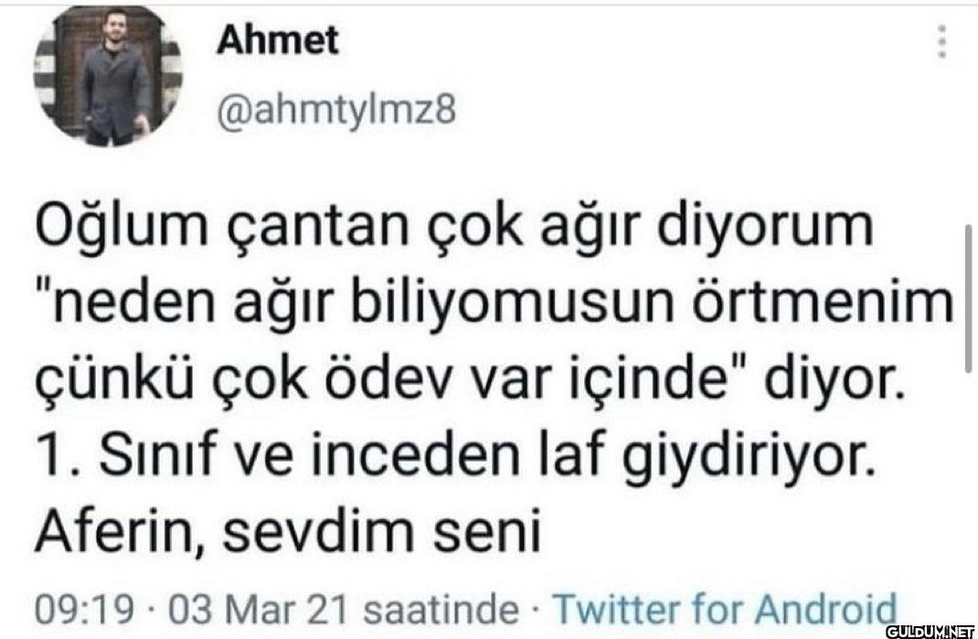 Oğlum çantan çok ağır...