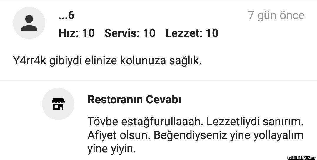 Restoran yorumları...