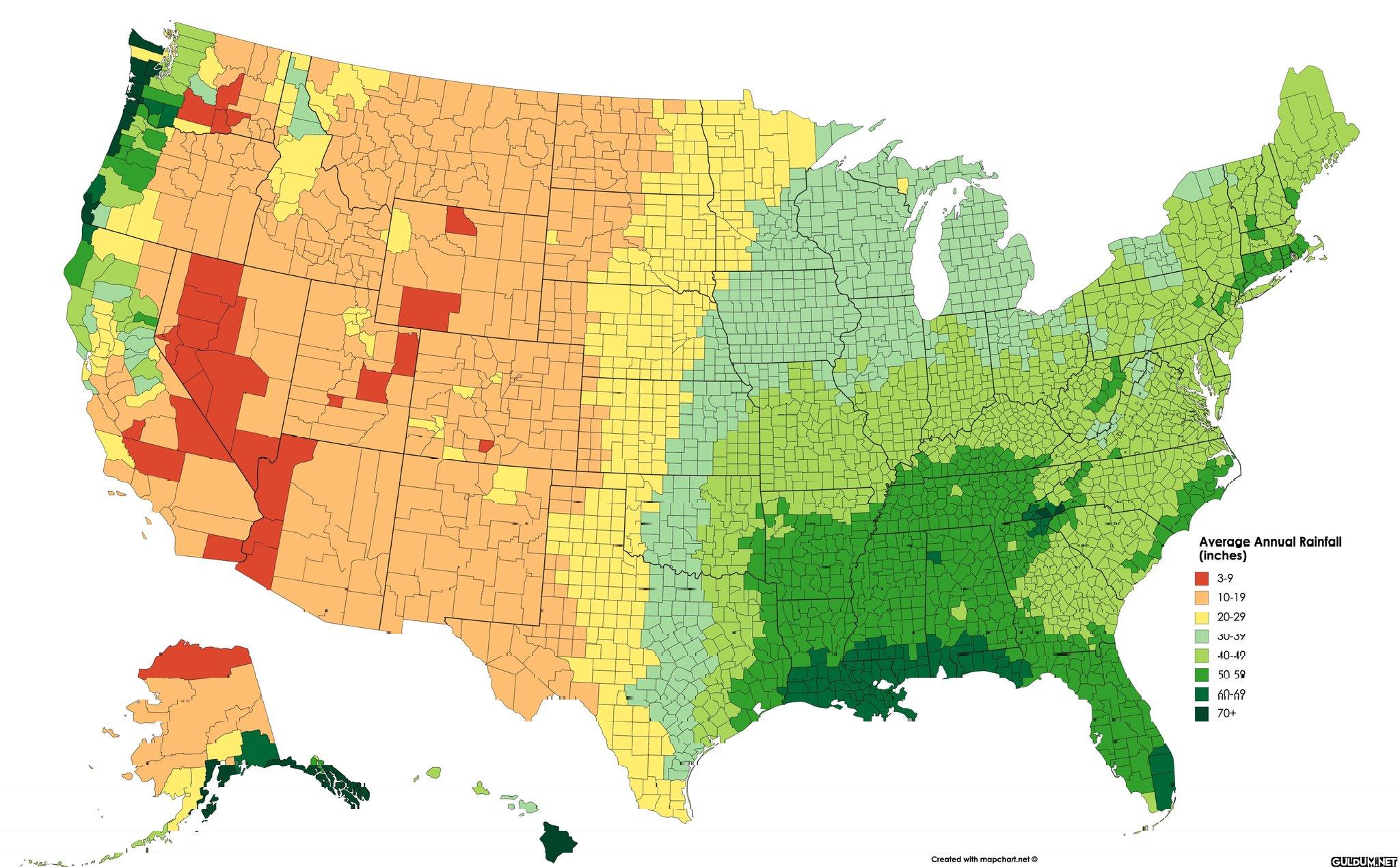 Average annual rainfall by...