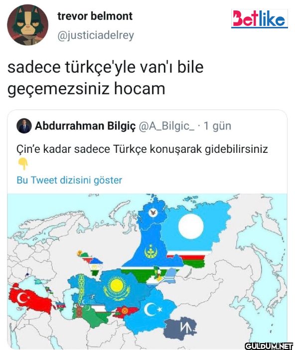 sadece türkçe'yle van'ı...