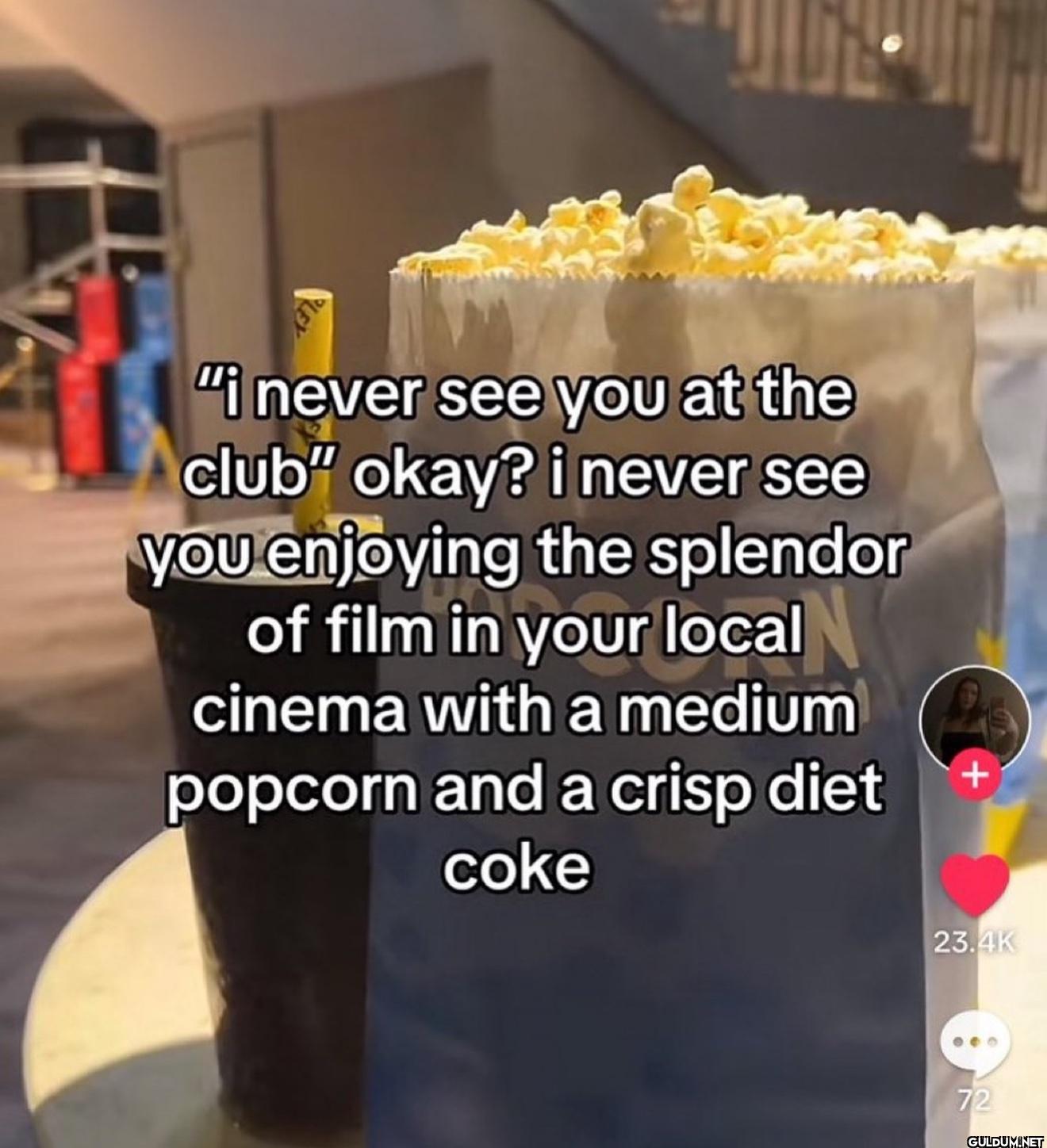 cinema >> club    "i never...