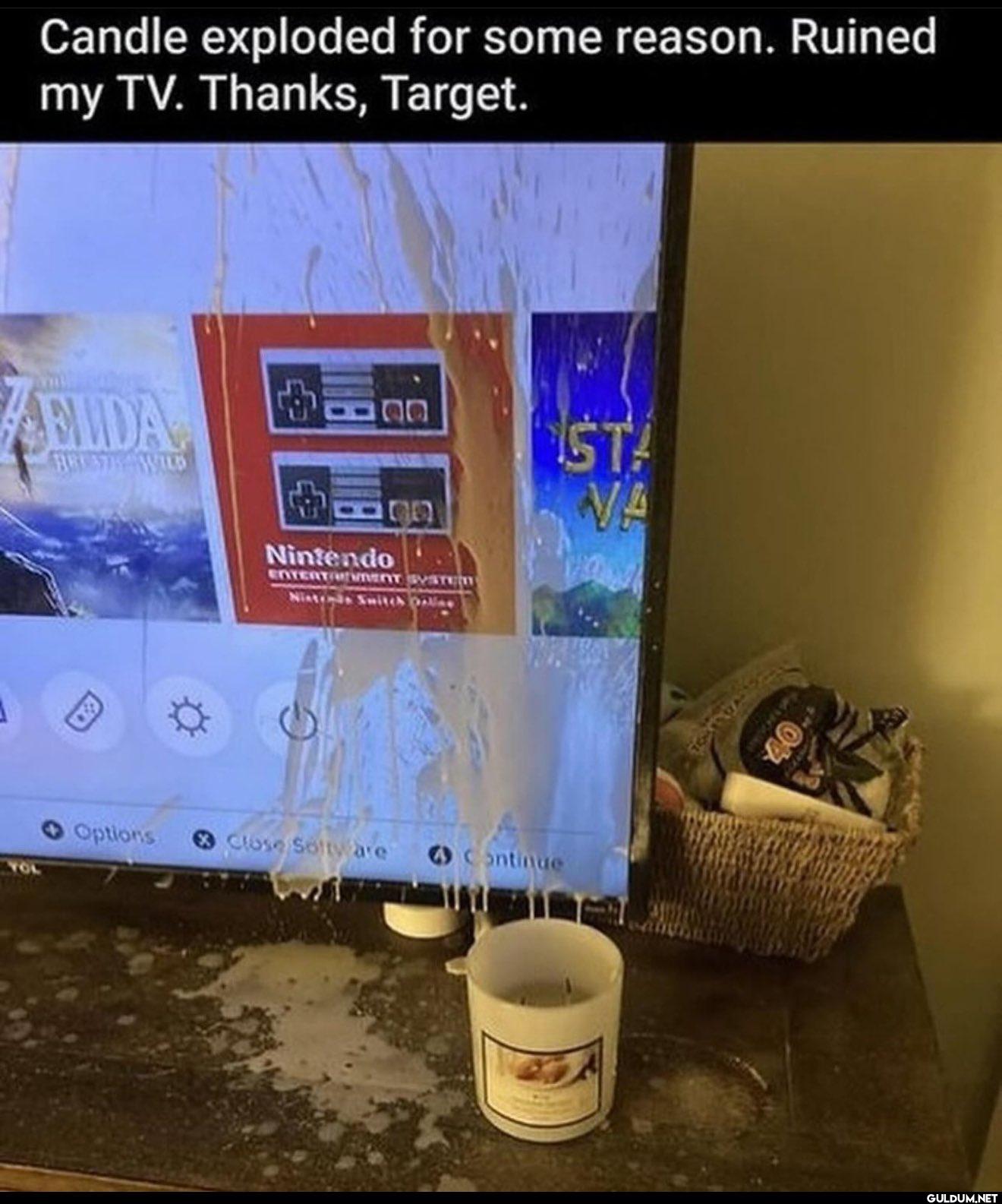 Candle exploded for some...