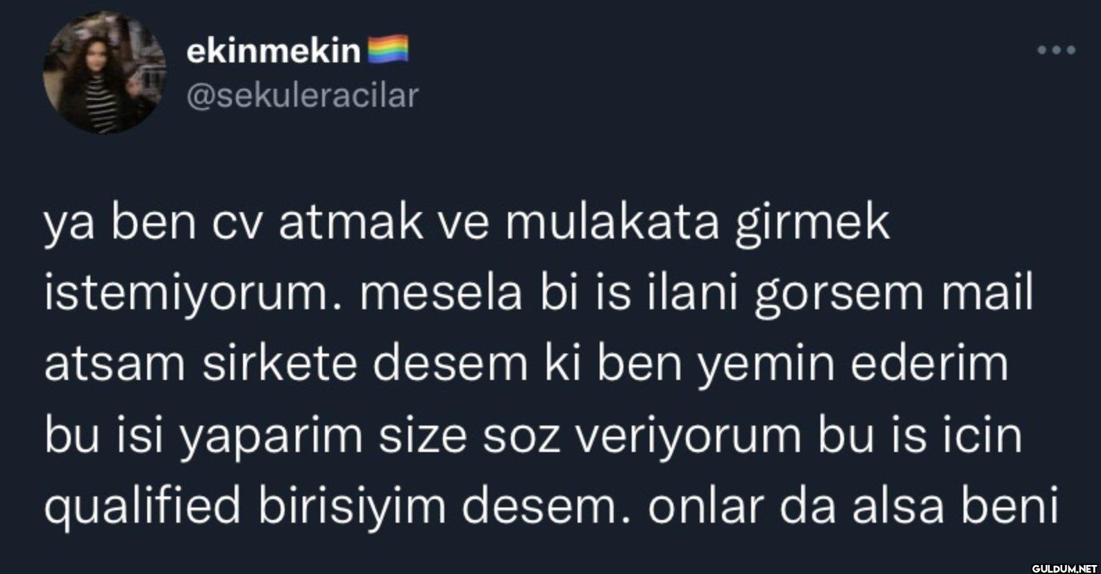 ya ben cv atmak ve...