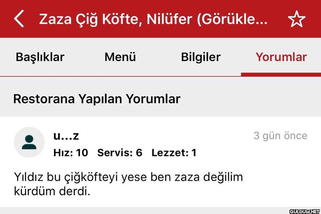 Zaza Çiğ Köfte, Nilüfer...