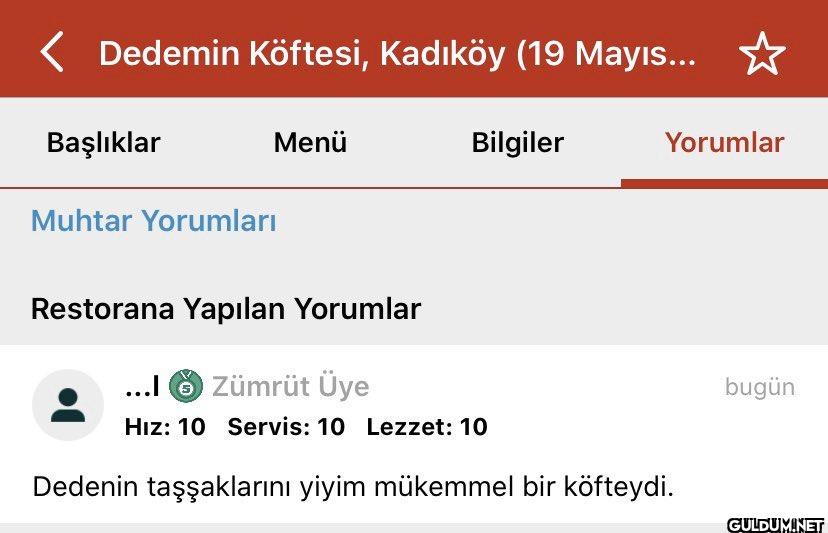 sadece köfteleri yesen......