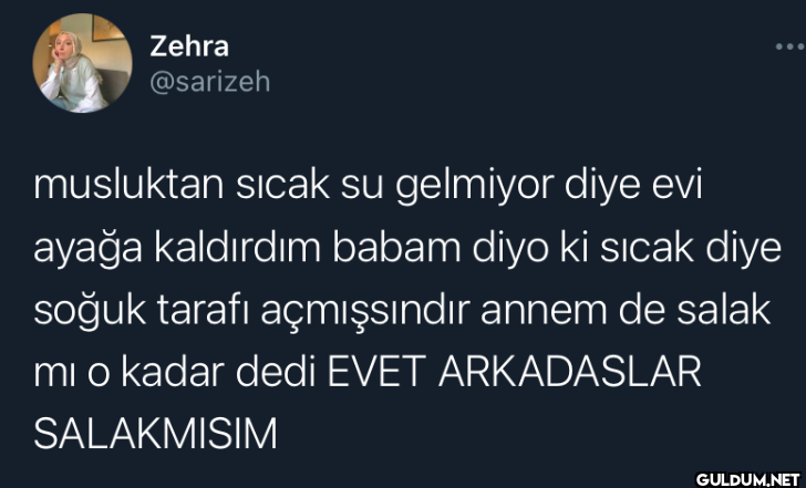 musluktan sıcak su...