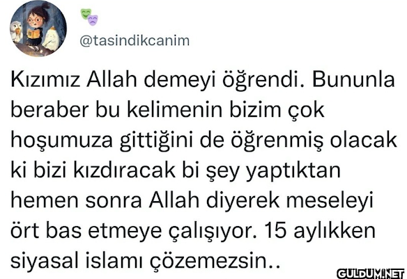 Kızımız Allah demeyi...