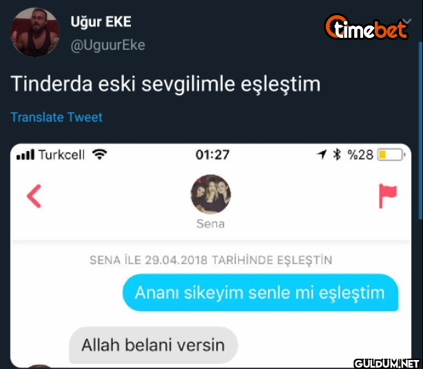 Tinderda eski sevgilimle...