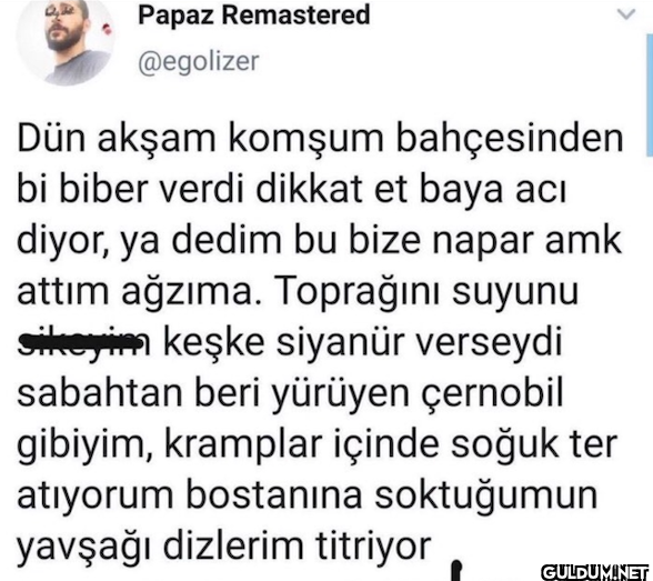 Dün akşam komşum...