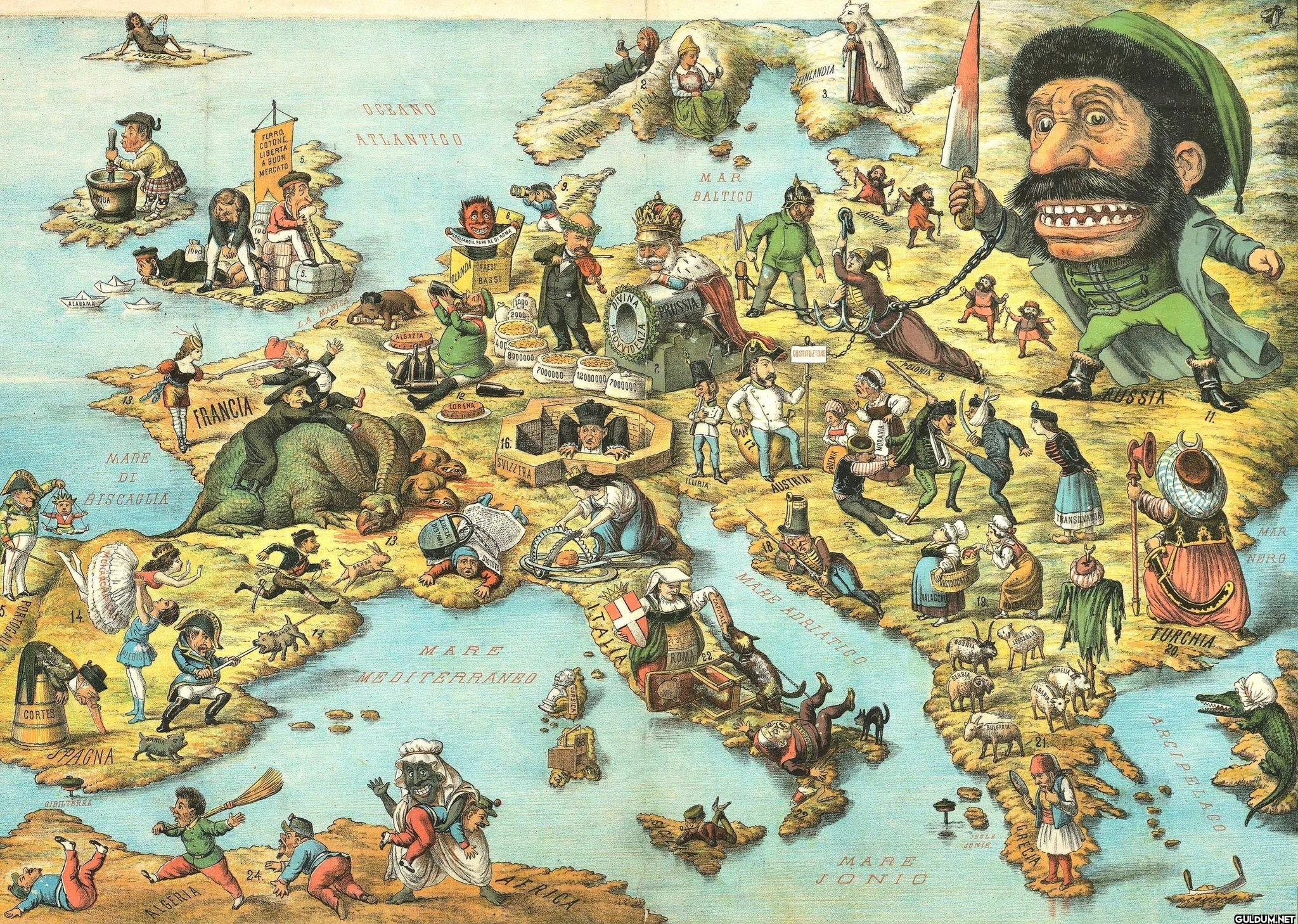 Comic map of Europe 1871  ...
