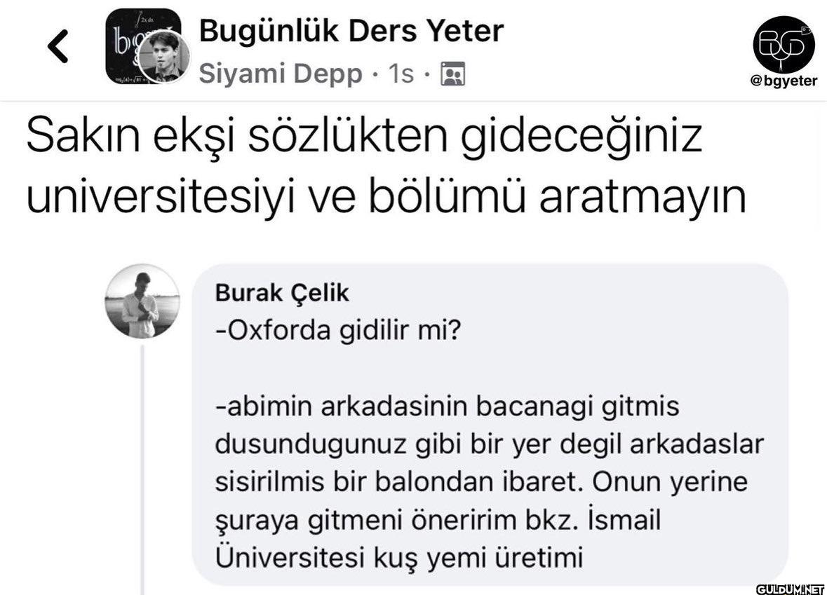 boun odtü ve itü bile...