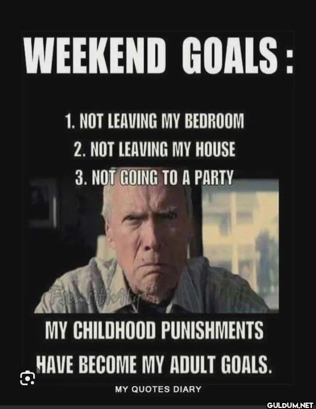 WEEKEND GOALS 1. NOT...