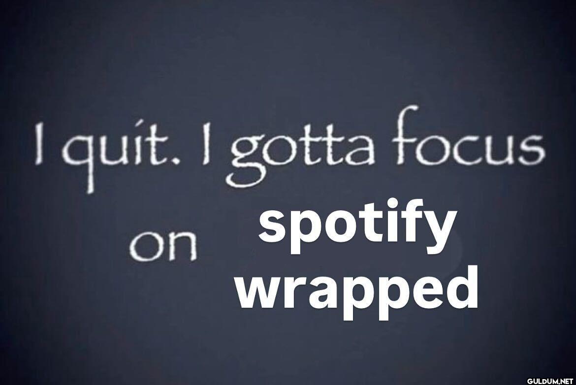 I quit. I gotta focus on...
