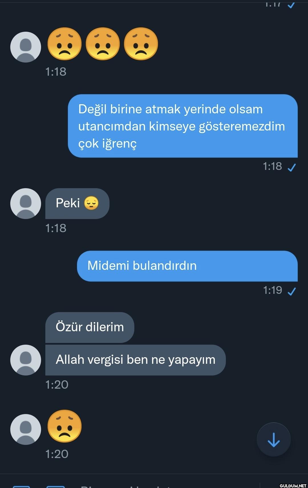 Bana penisini atıp taciz...
