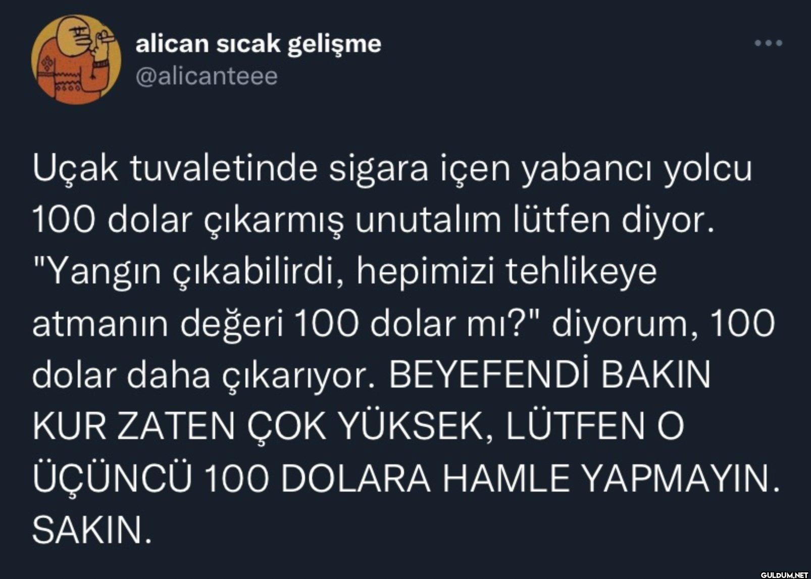 Uçak tuvaletinde sigara...