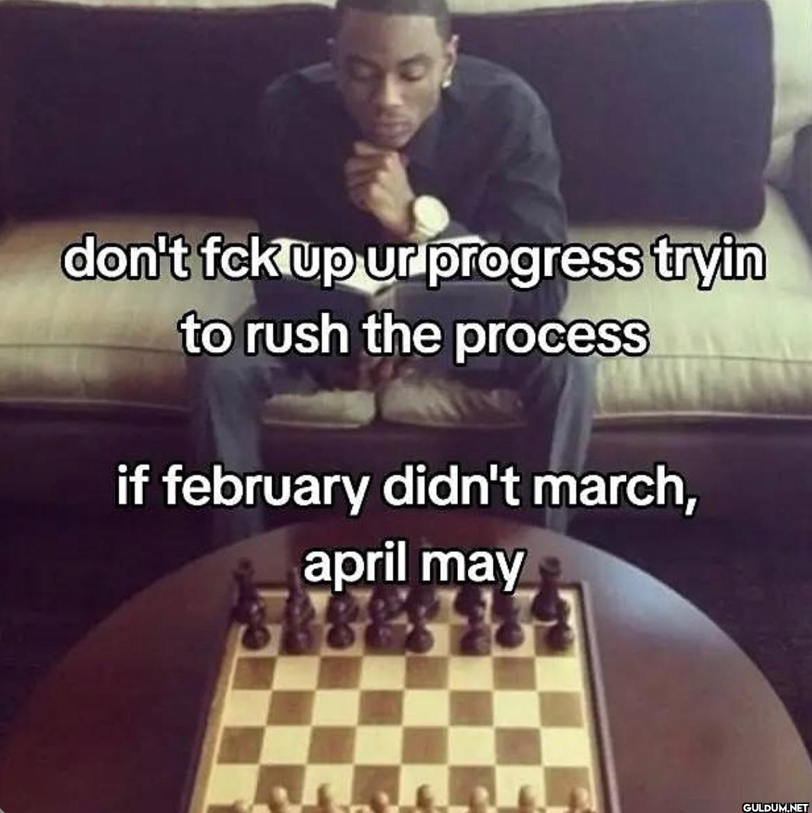 don't fck up ur progress...