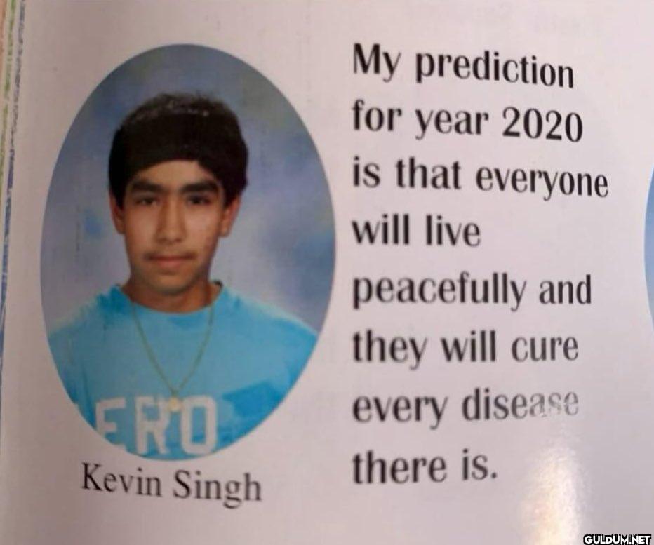 My prediction for year...