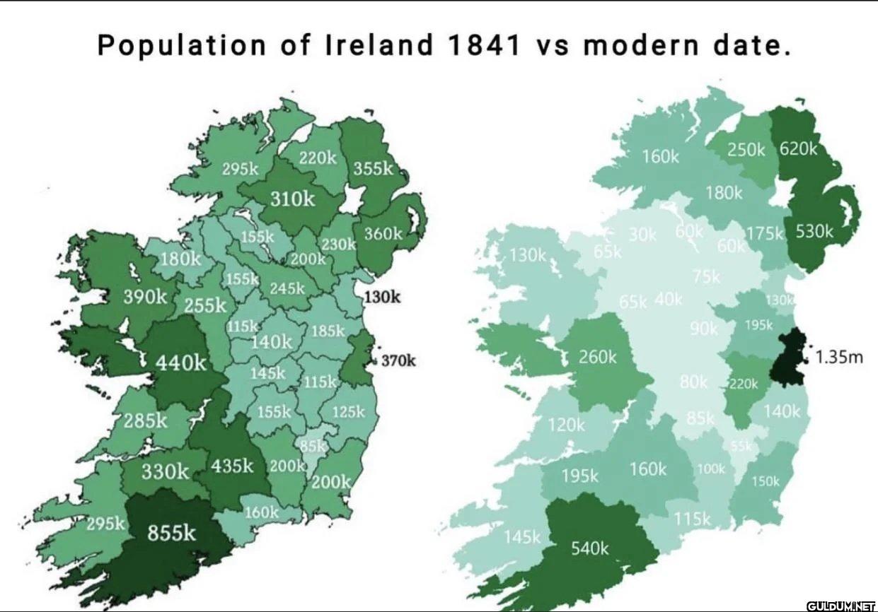 Irish population in 1841...