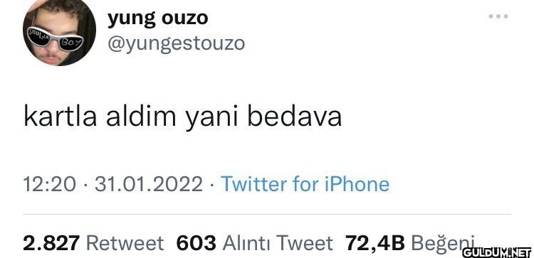 kartla aldim yani bedava...