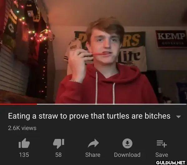 Eating a straw to prove...