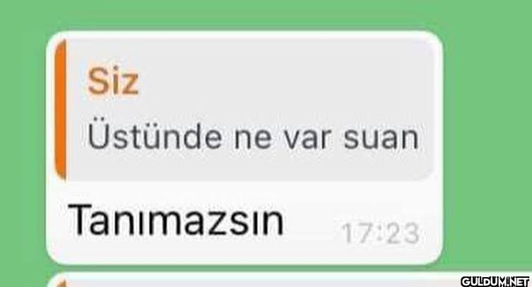 Siz Üstünde ne var suan...