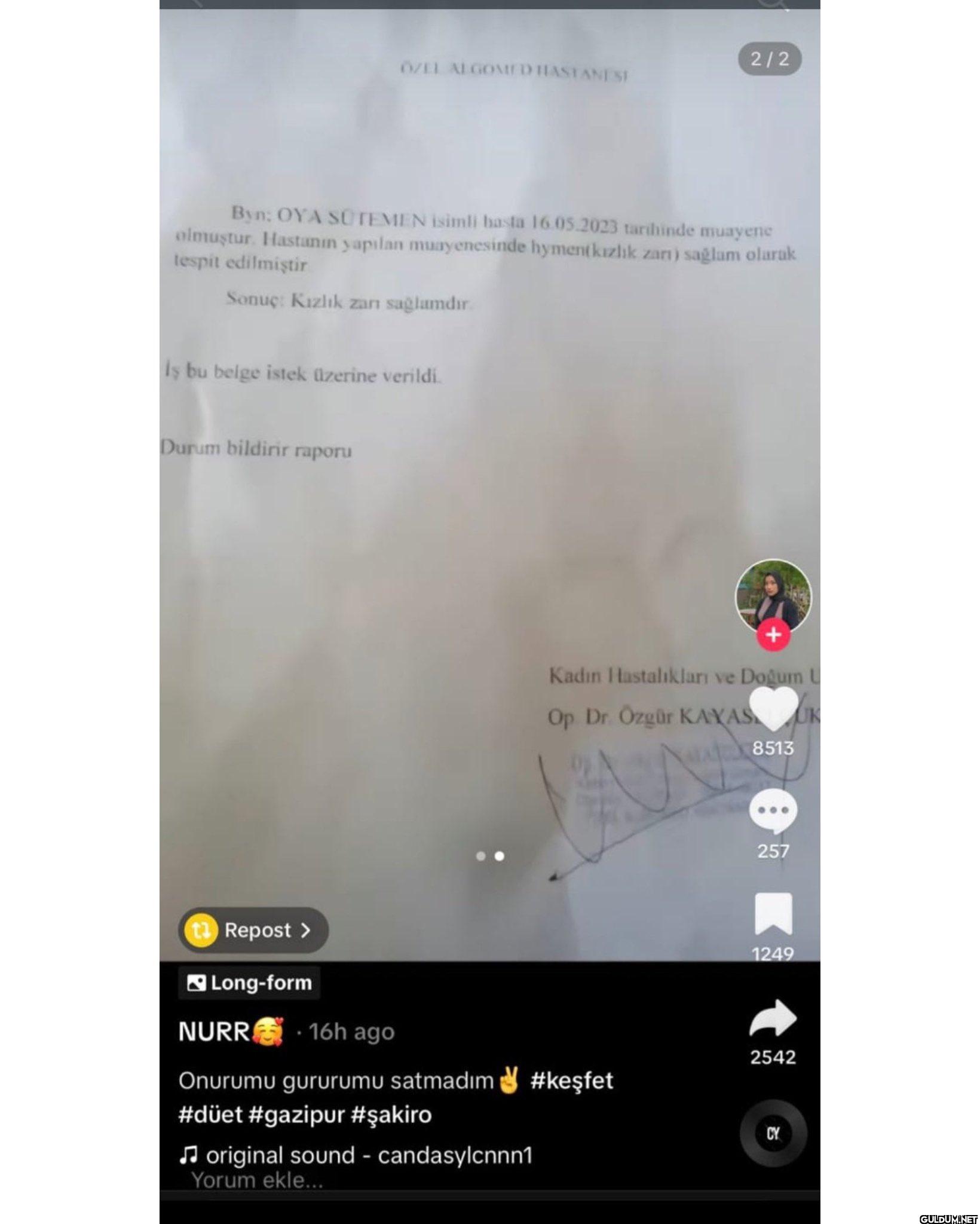 Ekspertiz raporu gibi...