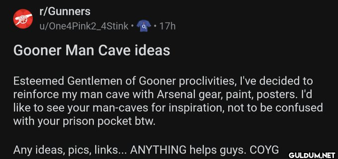 (arsenal fan subreddit)   ...