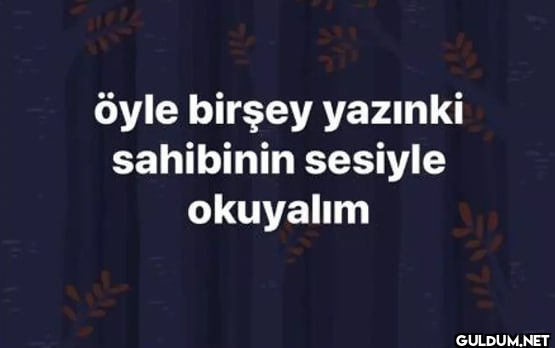 Öyle bir şey yazın ki,...