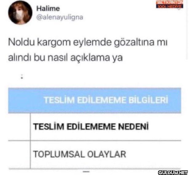 Noldu kargom eylemde...