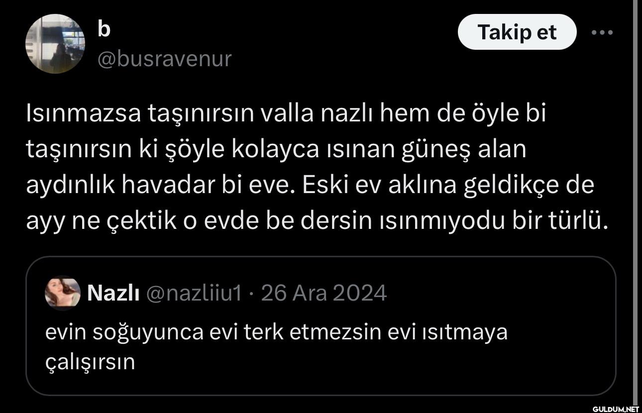 Isınmazsa taşınırsın valla...