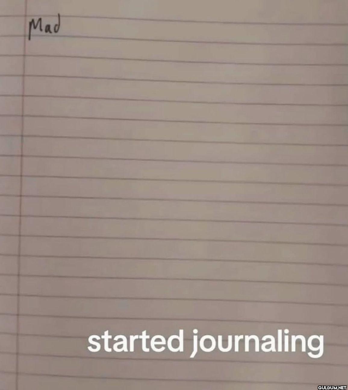 Mad started journaling